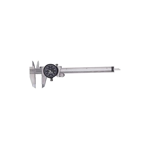 Starrett Dial Caliper - Precision Measurement, Durable Stainless Steel - Black Color Dial, 0-6 Inches Range, .001 Inches Graduations, 1-1/2 Inches Dial Diameter - B120A-6