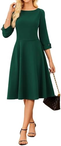 GRACE KARIN Work Dresses for Women Fit and Flare Midi Dress
