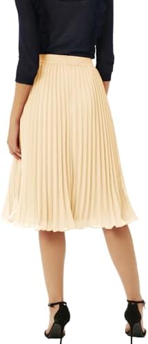 GRACE KARIN Pleated Midi Skirt for Women Chiffon A-Line Outfits