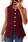 BTFBM Suit Vest Tops For Women Sleeveless Blazer Work Wear
