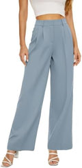KICZOY Women Casual Wide Leg Dress Pants High Waist Lightweight Flowy Pants