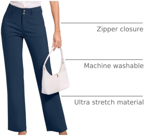 KICZOY Women Dress Pants Stretch Business Straight Leg with Pockets Wear to Work Casual 2026 Suitpants