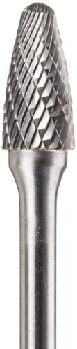 Drill America SF-5 Carbide Burr/Rotary File Tree Radius End Double Cut for Die Grinder 1/2" Dia. x 1" Cut Length with 1/4" Shank and 2-3/4" Overall Length, DUL Series