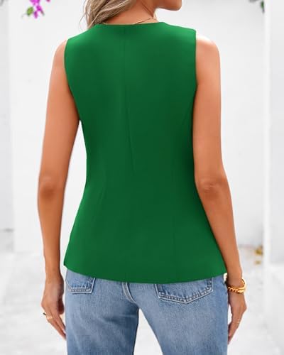 BTFBM Suit Vest Tops For Women Sleeveless Blazer Work Wear
