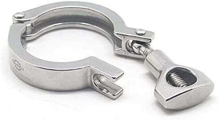 QiiMii 13MHHM Stainless Steel 304 Single Pin Heavy Duty Tri Clamp with Wing Nut for Ferrule TC 1.5" (1.5 Inch)