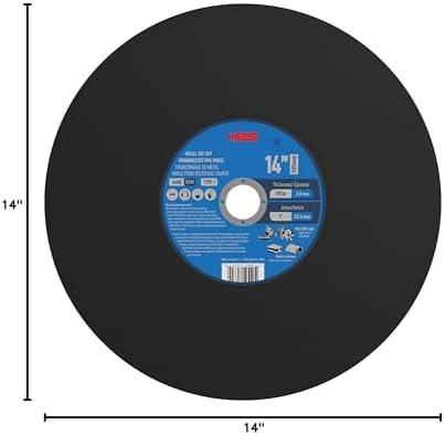 10 Pack 14 Inch Thin Cut-Off Wheel for Metal & Stainless Steel, Type 1 General Purpose Cutting Disc, 1/8 Inch Thickness, 1 Inch Arbor, High-Performance Chop Saw & Cut-Off Saw Blades - HB995890