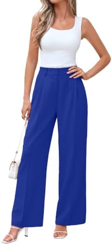 KICZOY Women Casual Wide Leg Dress Pants High Waist Lightweight Flowy Pants