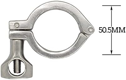 QiiMii 13MHHM Stainless Steel 304 Single Pin Heavy Duty Tri Clamp with Wing Nut for Ferrule TC 1.5" (1.5 Inch)