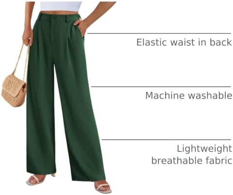 PRETTYGARDEN Women's Flowy Wide Leg Dress Pants