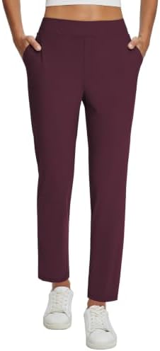 baleaf Womens Business Casual Pants Stretch Travel Pants On Airport with Zipper Pockets Dressy Slacks Golf Work Pull on
