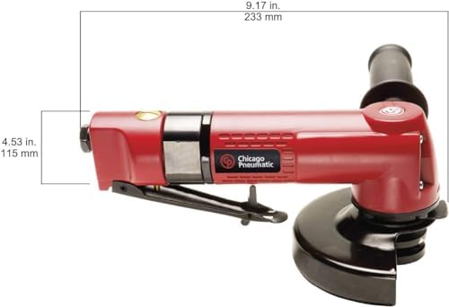 Chicago Pneumatic CP9121BR - Air Grinder Tool, Welder, Woodworking, Automotive Car Detailing, Stainless Steel Polisher, Heavy Duty, Right Angle Grinder, 5 Inch (125 mm), 0.8 HP / 600 W - 12000 RPM
