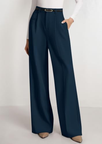 PRETTYGARDEN Women's Tailored Wide Leg Work Dress Pants