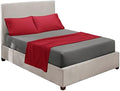 Nestl Full Sheets Set - 4 Piece Full Bed Sheets, Hotel Luxury, Extra Soft, Double Brushed Bedding for Full Size, 2 Tone Grey/Burgundy Set, Grey Fitted Sheet, Burgundy Flat Sheet, Burgundy Pillow Case