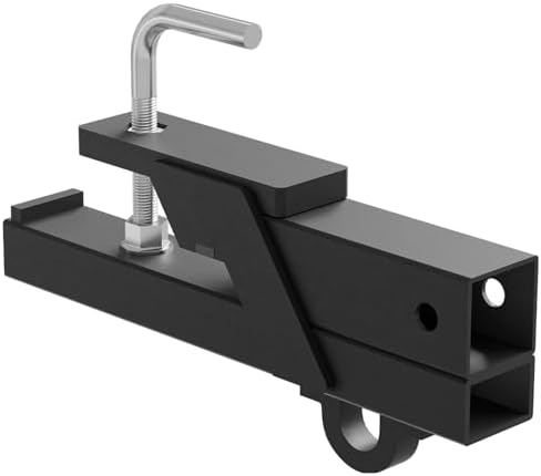 YZONA Tow Hitch 2 Inch, Clamp-On Tractor Bucket Hook Receiver Adapter Quick Attach Receiver Chain Hook for Lifting and Carrying Ring, 1100 LB Towing Capacity, Compatible with 2" Front Bucket Lips