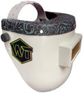 Chopped Leather Top Pipeliner Welding Helmet, Slim Cut Bottom with Aluminum Fasteners & High Visibility HD Gold Coated Lens (with Flip-Front Adapter or No Flip-Front Adapter)