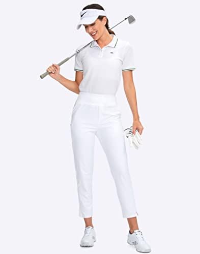 YYV Women's Golf Pants High Waist Stretch Ankle Pants with Pockets