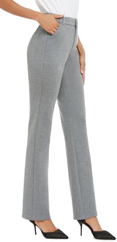 iChosy Women's Stretch Straight Leg Dress Work Pants Business Casual Slacks