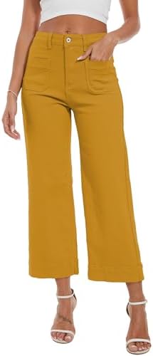 Wide Leg Jeans for Women Trendy High Waisted Flare Jeans Cropped Pants Stretchy Baggy