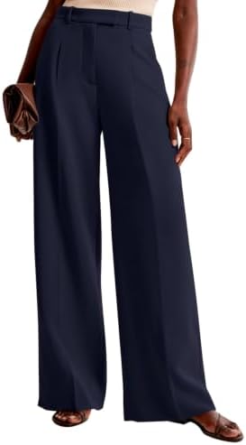 NIMIN Women Wide Leg Work Pants High Waisted Dress Trousers with Pockets