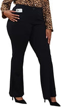 DGD Wrinkle-Free Stretch Dress Pants Plus Size for Women Pull-on Pant Ease into Comfort Office Pant
