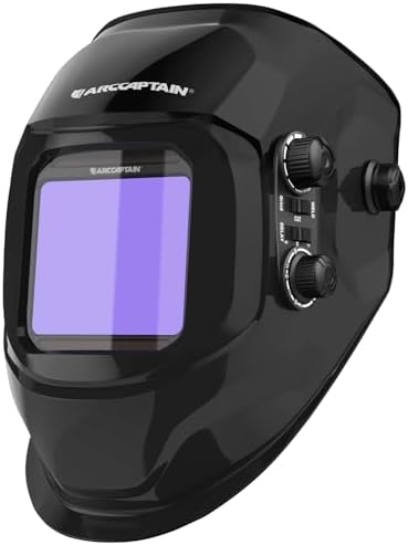 ARCCAPTAIN Auto Darkening Welding Helmet, 3.94"X3.66" Large Viewing Screen