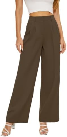 KICZOY Women Casual Wide Leg Dress Pants High Waist Lightweight Flowy Pants