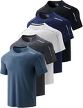 Liberty Imports 5 Pack Men's Active Quick Dry Crew Neck T Shirts