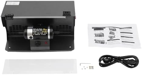 Polishing Machine, 200W Dual-Switch Control Polishing Grinder with Dust Collector and Two Mounting Shafts, Variable Speed Bench Electric Polishing Machine For Jewelry, Hardware and Small Workpieces