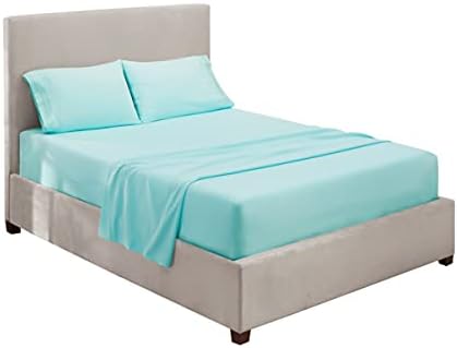 Hearth & Harbor Cal King Size Sheets - 4 Piece Bed Sheet Set, Hotel Luxury Double Brushed Bed Sheets - Extra Soft Bedding Sheets & Pillowcases, California King, Aqua Blue