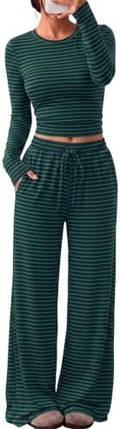 Trendy Queen Women's 2 Piece 2026 Fall Fashion Lounge Set with Pockets