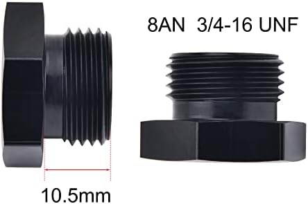 EVIL ENERGY 8AN Block Off Cap Fitting 2PCS Bundle with Adjustable 3AN-12AN Wrench Aluminum Black