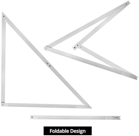 QWORK Combination Square, 48" Folding Aluminum Angle Ruler Precision Carpenter Tool for Framing, Woodworking