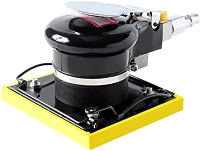 Garosa Mini Air Orbit Sander, Pneumatic Random Finishing Polishing Tool for Woodworking Auto Body ABS Alloy Steel Black 100 x 110 mm 10000 RPM 1 4 Air Inlet