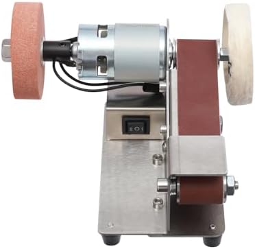 3-In-1 Mini Belt Sander-Knife Sharpener Electric Bench Grinder Sanding Machine, 7 Adjustable Speed Buffer Polisher for Metal Wood DIY Handcraft, Tool & Knife Sharpening