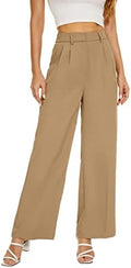KICZOY Women Casual Wide Leg Dress Pants High Waist Lightweight Flowy Pants
