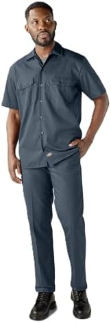 Dickies Men’s Short Sleeve Work Shirt – Durable Twill Button Down Shirts for Men, Lightweight Uniform for Daily Wear