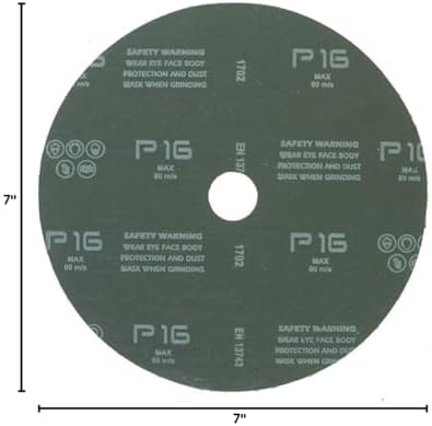 Mercer Industries 304016-7" x 7/8" Aluminum Oxide Resin Fiber Discs, 16 Grit (25 pack)