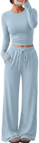 Trendy Queen Women's 2 Piece 2026 Fall Fashion Lounge Set with Pockets