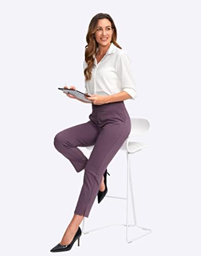YYV Women's Golf Pants High Waist Stretch Ankle Pants with Pockets