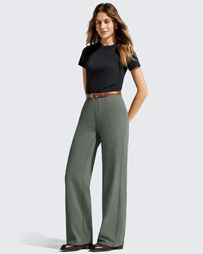 G4Free EverGoing Women's Wide Leg Dress Pants with Pockets Belt Loops