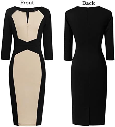 VFSHOW Womens Work Business Office Zipper Up Slim Bodycon Sheath Dress