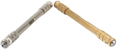 Double Head Pin Vise Hand Drill with Superior Strength, Accommodate Drill Bit Sizes up to 2.5mm, Resistant, Long Service Life, Stable and Precise Chuck, Easily Detachable, Brass