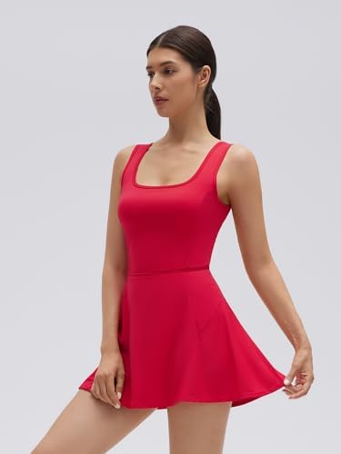 SUUKSESS Tennis Dress with Shorts Underneath Easy Peasy Athletic Dresses