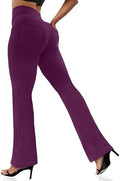 VOOVEEYA Women's Bootcut Leggings - Bootleg Yoga Pants Flare with 4 Pockets