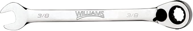Williams 1212RC Ratcheting Combination Wrench, 12 Point, 3/8-Inch
