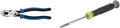 Klein Tools J2000-9NECRTP Side Cutter Linemans Pliers, 9-Inch & 32581 4-in-1 Electronics Screwdriver Set with Precision Machines Bits: 2 Slotted, 2 Phillips, and Cushion Grip Handles, 4-Piece