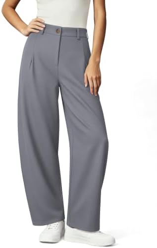 NIMIN Women Barrel Work Pants High Waisted Business Casual Trousers