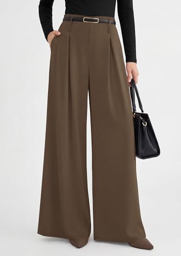 PRETTYGARDEN Womens Wide Leg Dress Pants Flowy Trousers