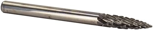 Drill America SG-44 Carbide Burr/Rotary File Tree Pointed End Double Cut for Die Grinder 1/8" Dia. x 1/2" Cut Length with 1/8" Shank and 1-1/2" Overall Length, DUL Series
