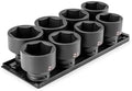 TEKTON 3/4 Inch Drive Impact Socket Set, 8-Piece | SID93104 | (2-1/16 - 2-1/2 in.), Shallow, 6-Point, Socket Rail